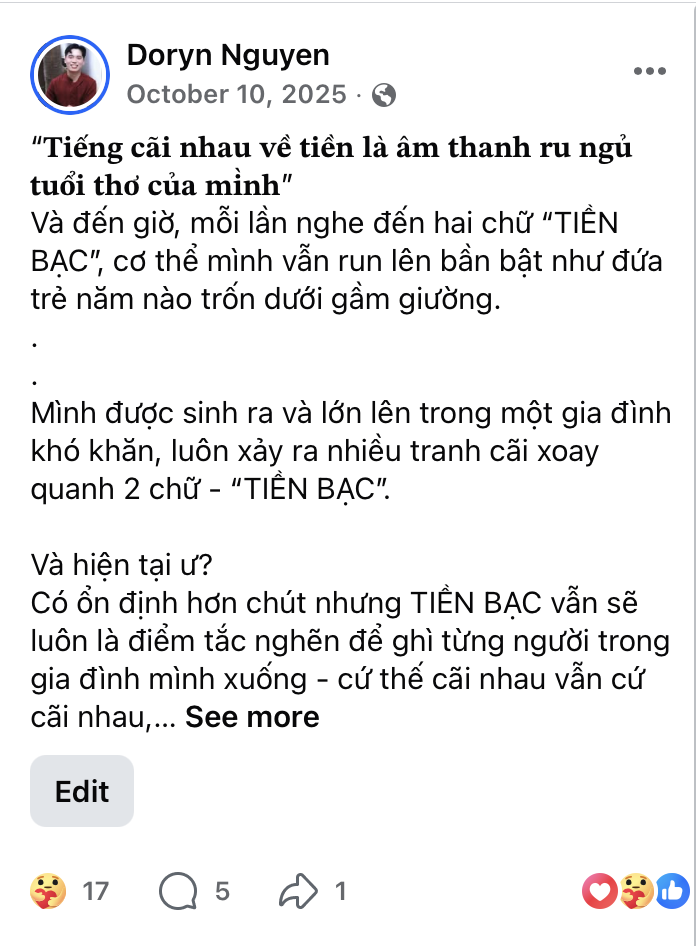 Bài đăng thật trên Facebook